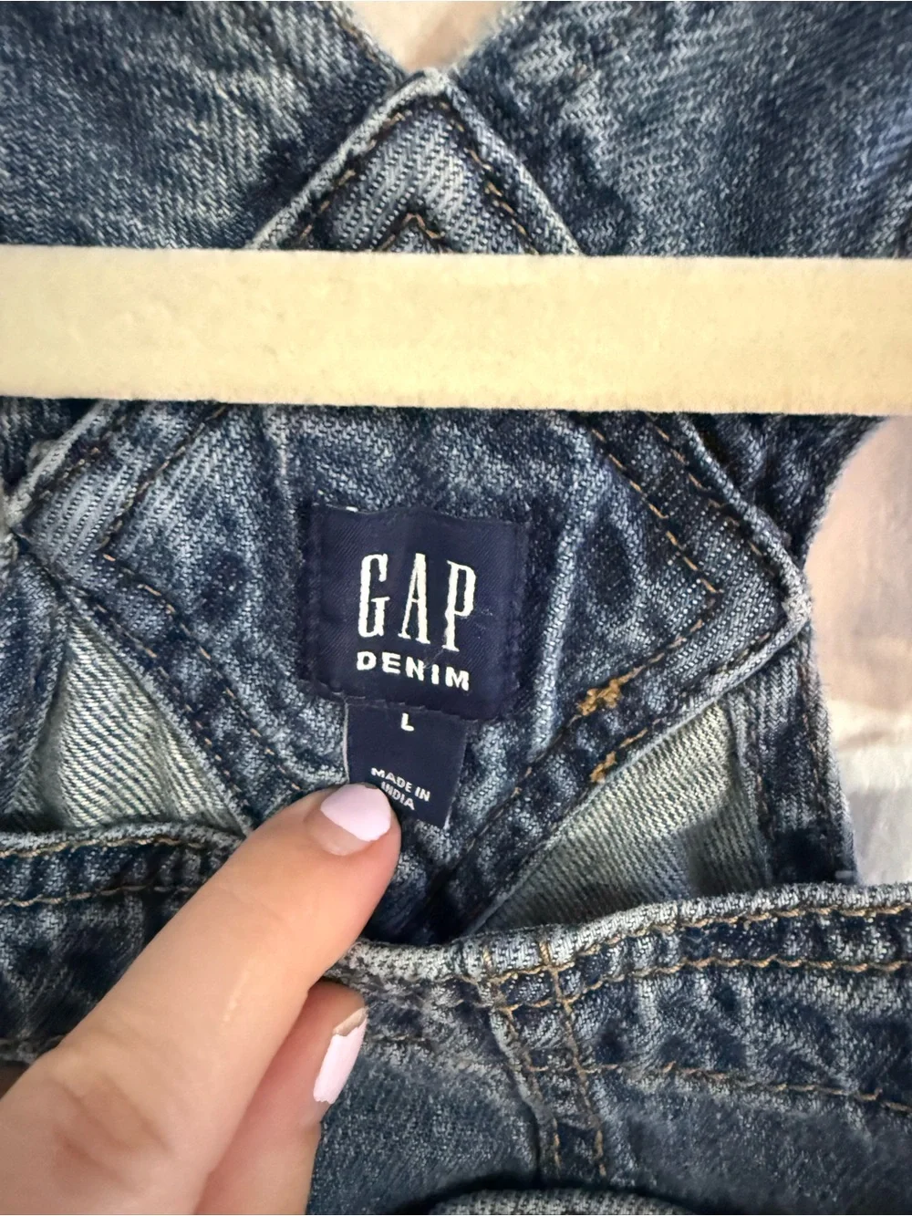 Gap Kids Girls Blue Denim Overall One-Piece L Cotton Adjustable Straps Pockets